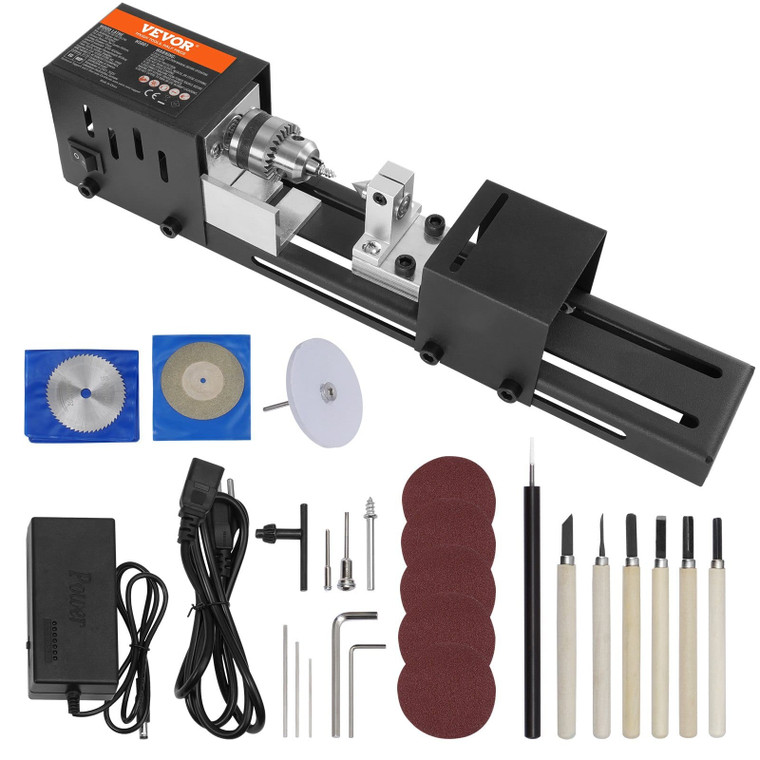  Compact Lathe Machine, Dimensions 2.76 x 6.3 inches, 24VDC 96W, Includes Milling Machine Accessori E415-MNMGCCMNY796W1WHYV1