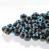 Czech Glass True DRUK Beads 2mm Round JET HEMATITE AB