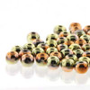 Czech Glass True DRUK Beads 2mm Round JET CALIFORNIA GOLD