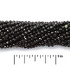 BLACK SPINEL 2mm High Grade Faceted Gemstone Beads Strand