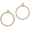 28mm GOLD PLATED Round Bezel Frame w/Loop