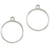 28mm SILVER PLATED Round Bezel Frame w/Loop