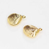 14x13.5mm Gold Plated CLAM SHELL CHARMS  side