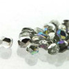 TRUE 2mm Firepolish Czech Glass Beads CRYSTAL SILVER RAINBOW (Pack of 2 grams)