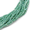 Chinese Crystal Rondelle Beads 3x2mm GREEN TURQUOISE LUSTER