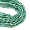 Chinese Crystal Rondelle Beads 3x2mm GREEN TURQUOISE LUSTER