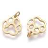 Charm-DOG PAW PRINT with Jump Ring-Gold Plated Stainless Steel