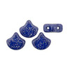 Ginkgo Beads 2-Hole Czech Glass Leaf Beads STARDANCE - MIDNIGHT BLUE