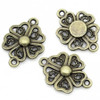 Link FLOWER HEART CONNECTORS Antique Brass Plated