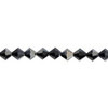 Preciosa Crystal Bicone Beads 4mm JET HEMATITE HALFCOAT