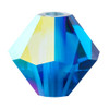 Preciosa Crystal Bicone Beads 4mm CAPRI BLUE AB 1