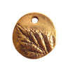 NUNN DESIGN Charm Small Berry Leaf Antique Gold Plated