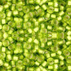 Toho ROUND 8/0 Seed Beads SILVER LINED FROSTED LIME GREEN