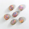 Czech Glass Oval Cabochons 10x8mm FIRE OPAL