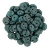 2-Hole Lentil Beads 6mm CzechMates TURQUOISE MOON DUST