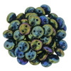 2-Hole Lentil Beads 6mm CzechMates IRIS GREEN
