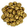 2-Hole Lentil Beads 6mm CzechMates MATTE METALLIC GOLDENROD