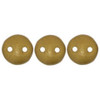 2-Hole Lentil Beads 6mm MATTE METALLIC GOLDENROD
