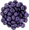 2-Hole Lentil Beads 6mm CzechMates METALLIC SUEDE PURPLE