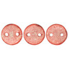 2-Hole Lentil Beads 6mm TRANSPARENT AURORA RED