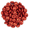 2-Hole Lentil Beads 6mm CzechMates SATURATED METALLIC CRANBERRY
