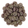 2-Hole Lentil Beads 6mm CzechMates ASHEN GRAY COPPER PICASSO