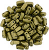 2-Hole Brick Beads 6x3mm CzechMates SATURATED METALLIC GOLDEN LIME