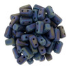 2-Hole Brick Beads 6x3mm CzechMates MATTE IRIS BLUE