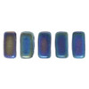 2-Hole Brick Beads CzechMates MATTE IRIS BLUE