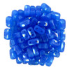 2-Hole Brick Beads 6x3mm CzechMates PEACOCK MILKY BABY BLUE