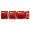 2-Hole TILE Beads 6mm SATURATED METALLIC CRANBERRY