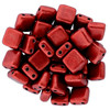 2-Hole TILE Beads 6mm CzechMates SATURATED METALLIC CHERRY TOMATO