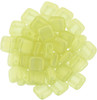 2-Hole TILE Beads 6mm CzechMates SUEDED GOLD JONQUIL