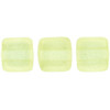 2-Hole TILE Beads 6mm SUEDED GOLD JONQUIL