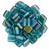 2-Hole TILE Beads 6mm CzechMates TWILIGHT TEAL