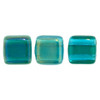 2-Hole TILE Beads 6mm TWILIGHT TEAL
