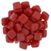2-Hole TILE Beads 6mm CzechMates OPAQUE RED
