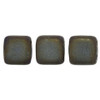 2-Hole TILE Beads 6mm MATTE IRIS BROWN