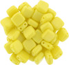 2-Hole TILE Beads 6mm CzechMates SUEDED GOLD OPAQUE YELLOW