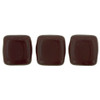 2-Hole TILE Beads 6mm OPAQUE DARK RED