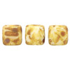 2-Hole TILE Beads 6mm OPAQUE WHITE PICASSO