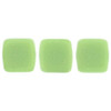 2-Hole TILE Beads 6mm SUEDED GOLD HONEYDEW