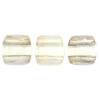 2-Hole TILE Beads 6mm CRYSTAL SILVER LINED