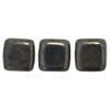 2-Hole TILE Beads 6mm LUSTER CHOCOLATE BROWN PICASSO