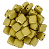 2-Hole TILE Beads 6mm CzechMates MATTE METALLIC AZTEC GOLD