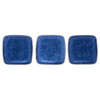 2-Hole TILE Beads 6mm METALLIC SUEDE BLUE