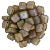 2-Hole TILE Beads 6mm CzechMates MILKY ALEXANDRITE COPPER PICASSO