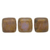 2-Hole TILE Beads 6mm MILKY ALEXANDRITE COPPER PICASSO Czech Glass Beads