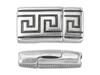 REGALIZ Bold Meander Rectangle Magnetic Clasp 22x12mm Antique Silver Plated