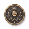 TierraCast BUTTON-Thistle-Oxidized Brass Plated